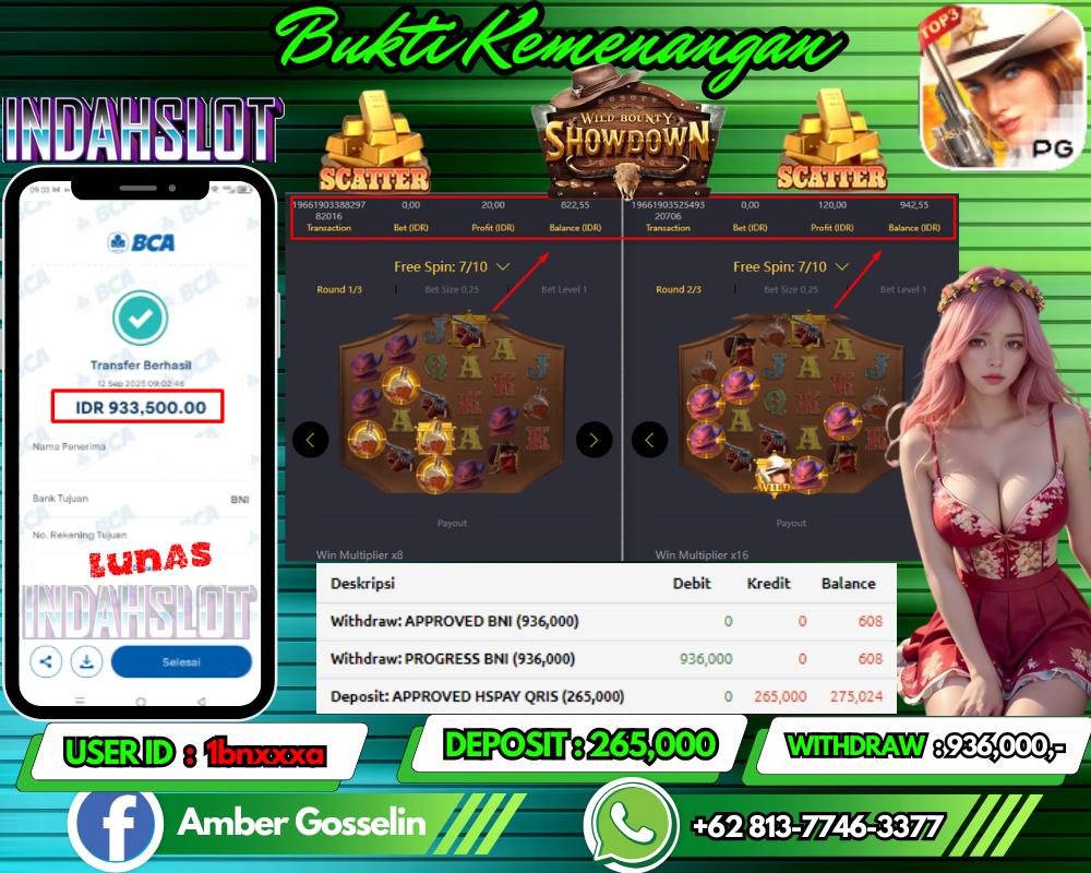 INDAHSLOT WILD BOUNTY SHOWDOWN Rp 936,000,- LUNAS!!