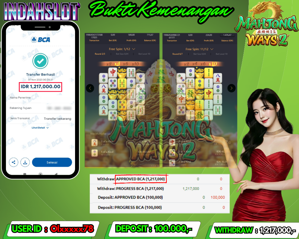 INDAHSLOT MAHJONG WAYS 2 Rp 1,217,000,- LUNAS!!