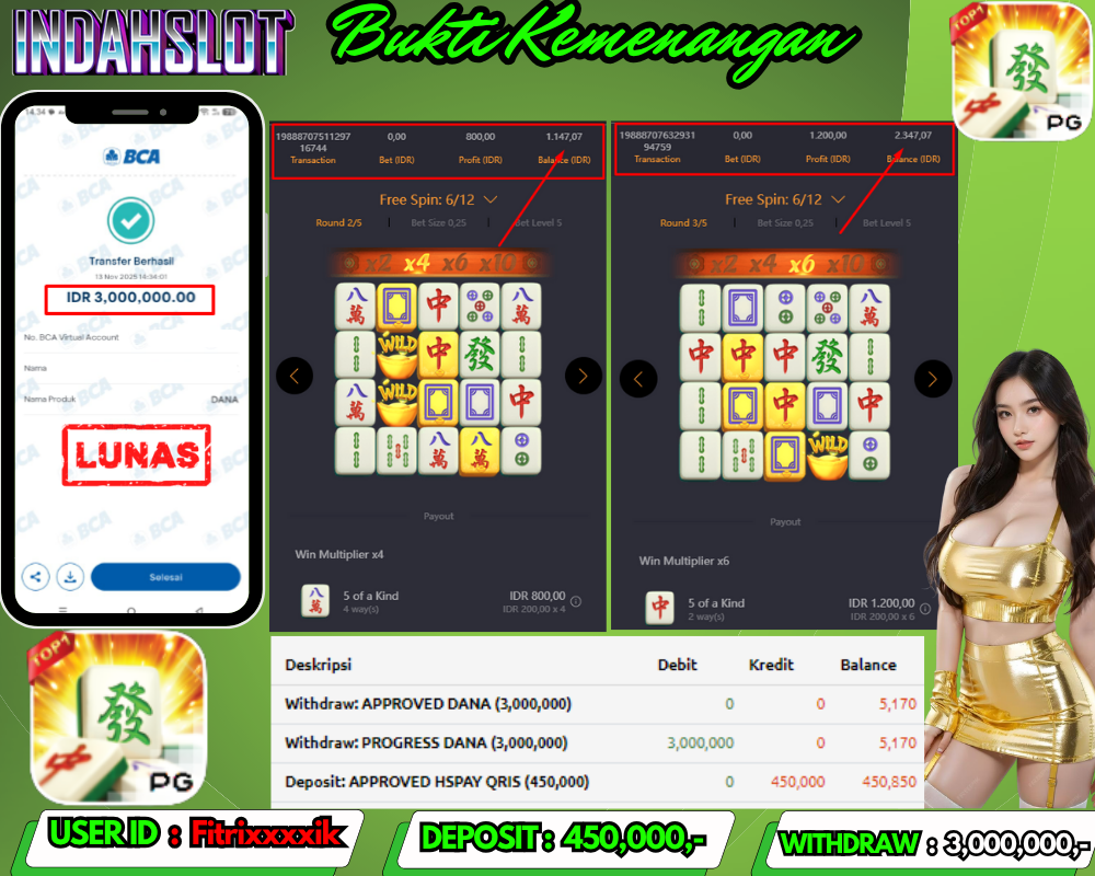 INDAHSLOT MAHJONG WAYS 1 Rp. 3,000,000,LUNAS