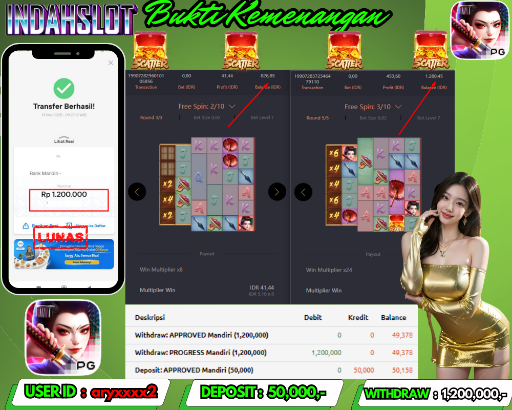 INDAHSLOT GEISHA"S REVENGE Rp. 1.200,000,LUNAS