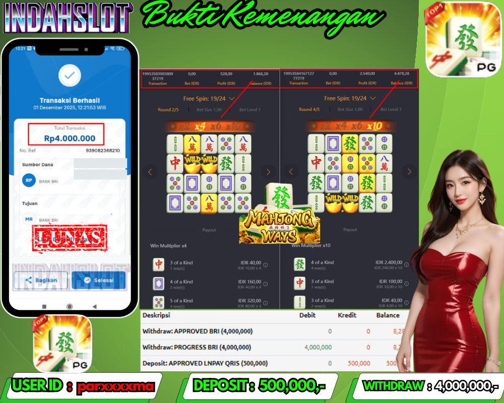 INDAHSLOT MAHJONG WAYS 1 Rp.4.000.000 LUNAS