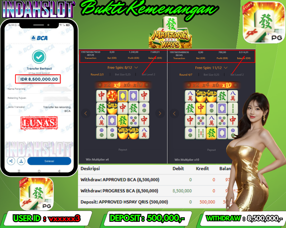 INDAHSLOT MAHJONG WAYS 1 Rp. 8.500.000 LUNAS