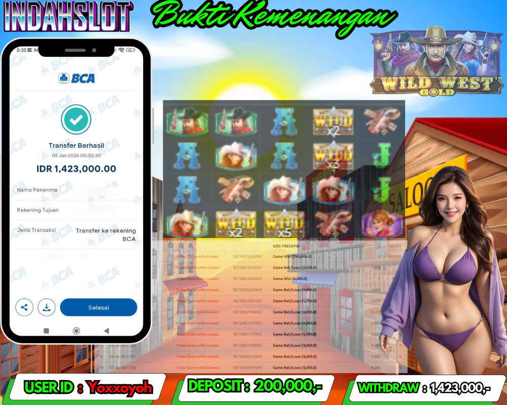 INDAHSLOT WILD WEST GOLD Rp.1,423,000LUNAS