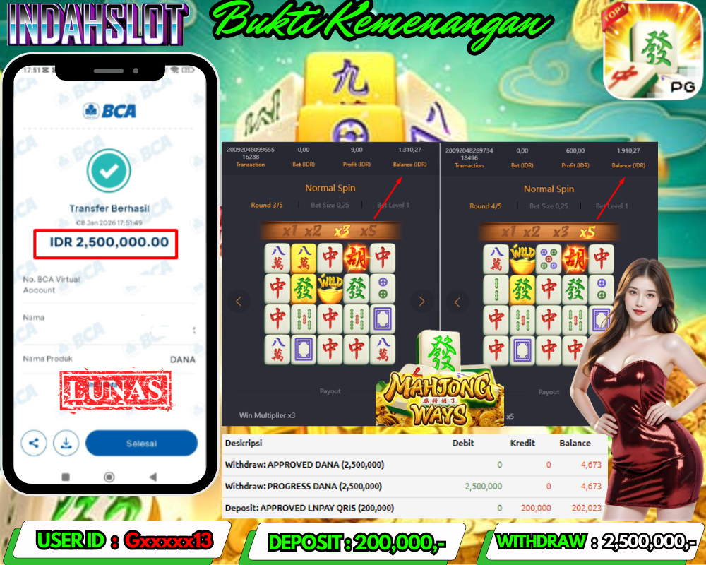 INDAHSLOT MAHJONG WAYS 1 Rp.2.500.000 LUNAS